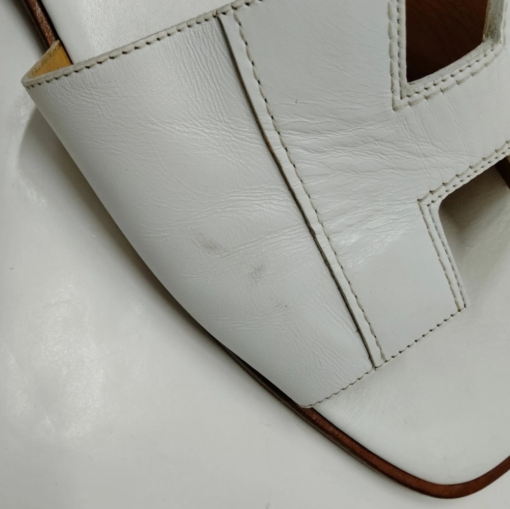 Hermes White Slide Sandals - Picture 10 of 14